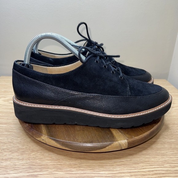 Naturalizer Shoes - Naturalizer Shoes Womens 9.5W Auburn Black Suede Leather Lace Up Loafers